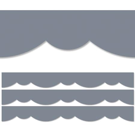 Creative Teaching Press Charcoal Stylish Scallops EZ Border, Classroom Border Trim, PK72 10473